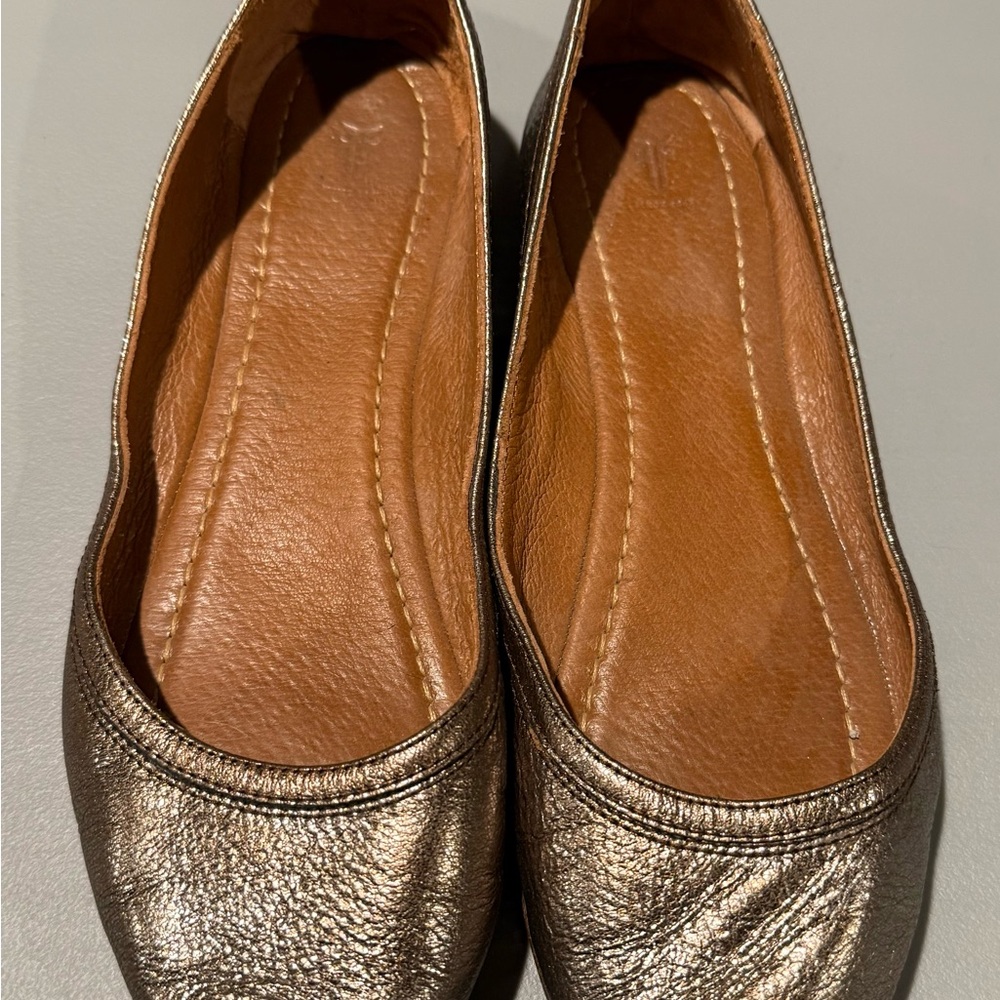 Frye Metallic Leather Ballet Flats